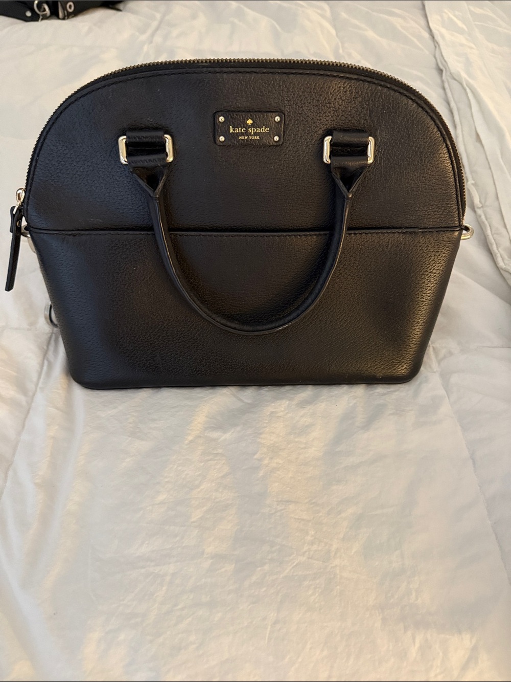 kate spade Black Pebbled Dome Satchel